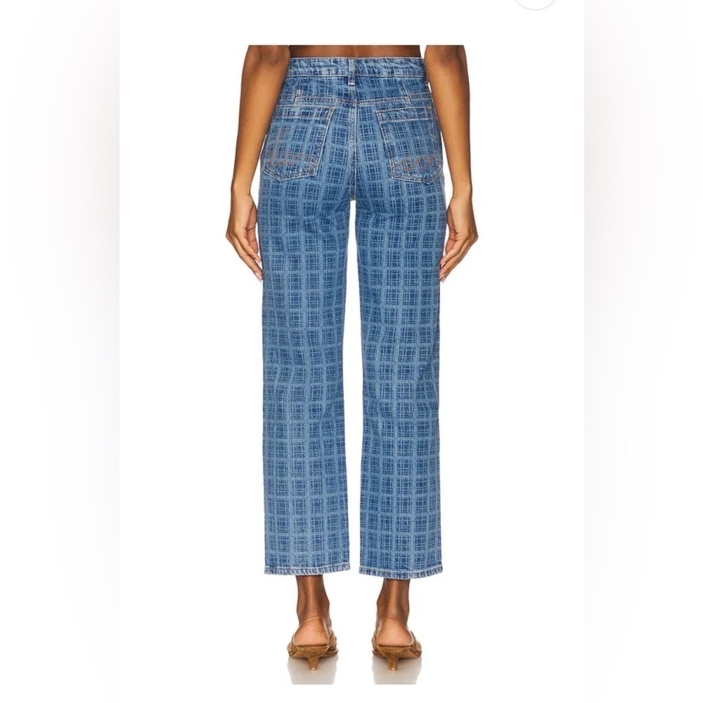 Damson Madder Tovie Mid Rise Straight Leg Laser Check Jeans Sz. 4 - Picture 4 of 16